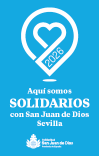 Distintivo Aquí somos solidarios con San Juan de Dios Sevilla 2026